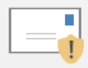 Phishing icon of an envelope with an overlaid exclamation point